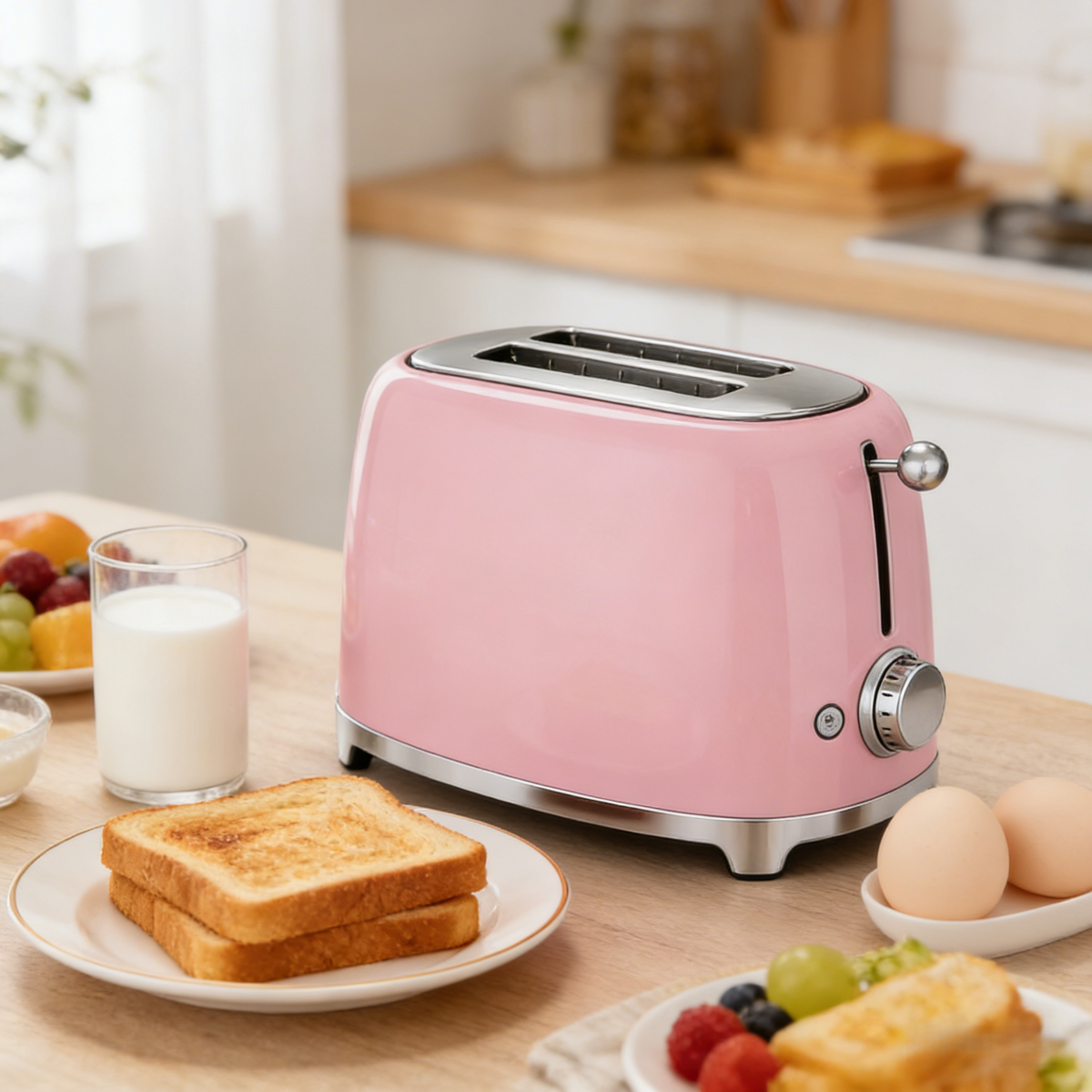 NARDEA Retro Multi-Function Toaster – Pink